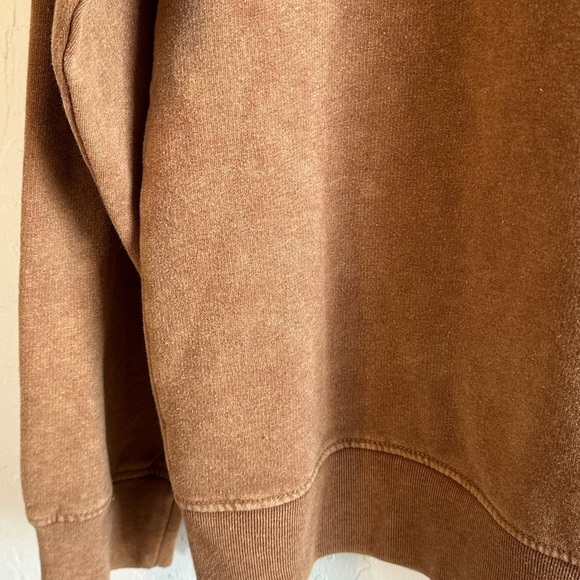 Rock Band AC/DC Rust Brown Festival Retro Neck Cut Out Baggy Sweatshirt Sz XL - Picture 4 of 10